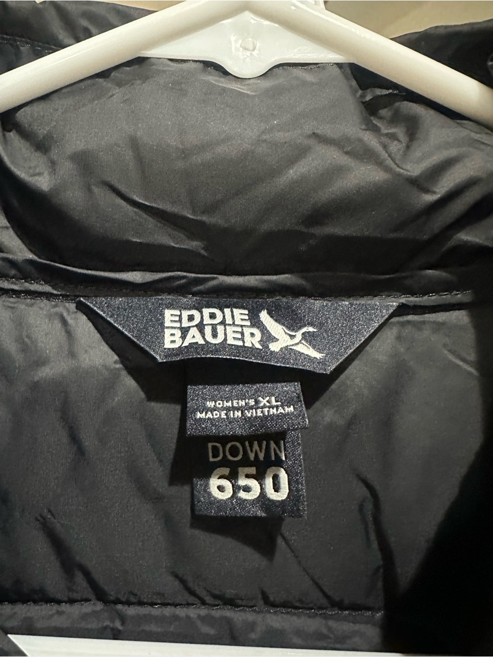 Eddie Bauer Black 650 Down Quilted Lightweight Packable Puffer Jacket Women's XL - Picture 6 of 9